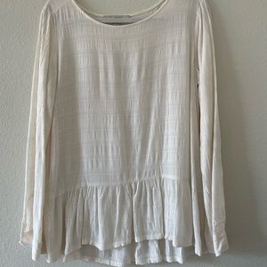 LOFT | White Peplum Blouse